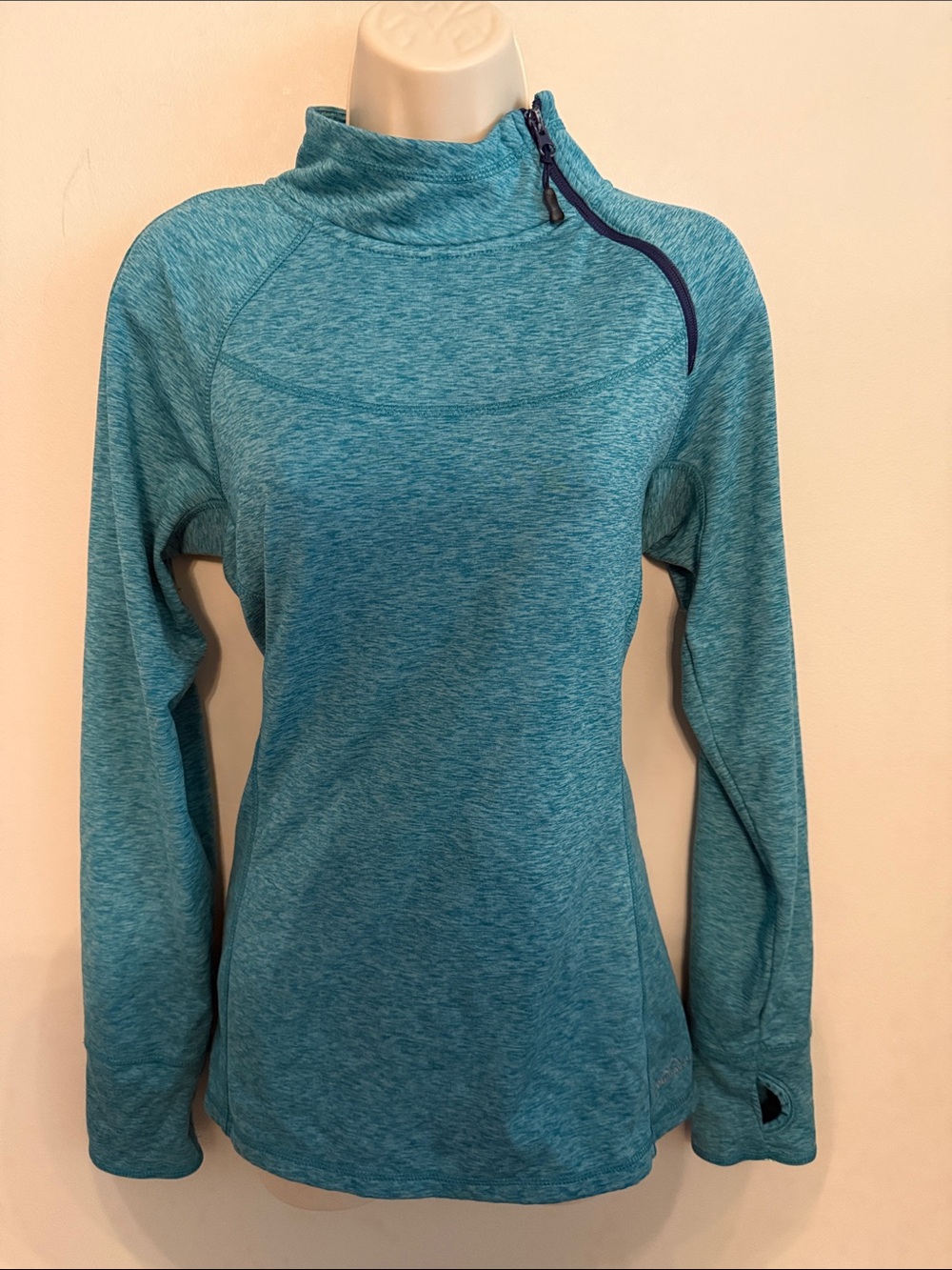 Eddie Bauer Women’s Teal Blue Quarter-Zip Performance Pullover Medium